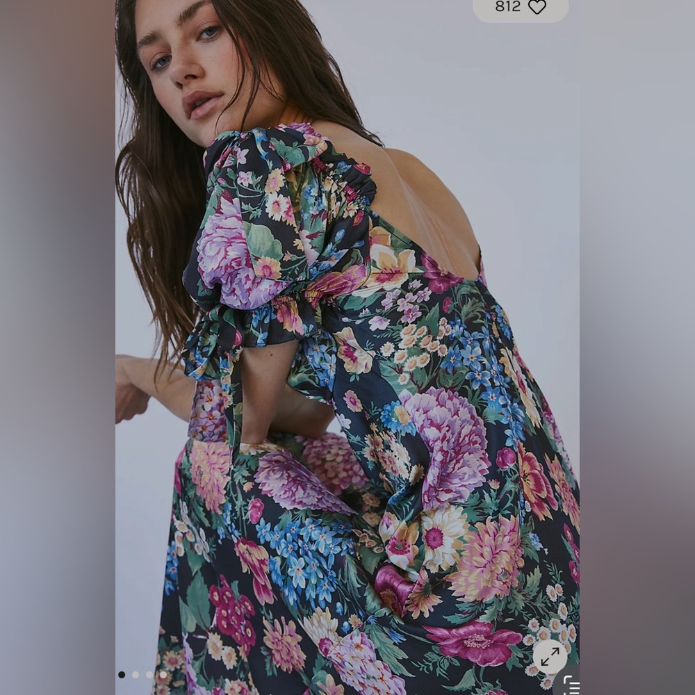 Selkie The Poet printed slip dress 100% silk